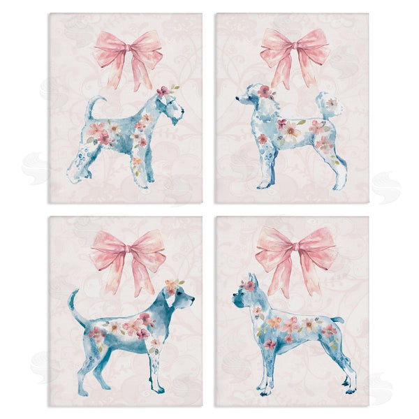 stupell industries Carol Robinson | Chic Stylish Pastel Dogs Wall Art