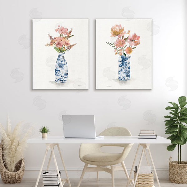 Stupell Industries Carol Robinson | Chinoiserie Florals Pink Bouquets