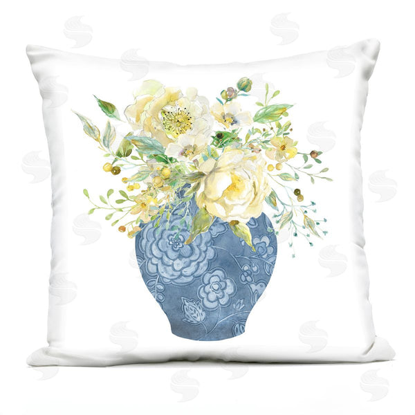 Stupell Industries Carol Robinson | Chinoiserie Vase Bouquet Printed Throw Pillow
