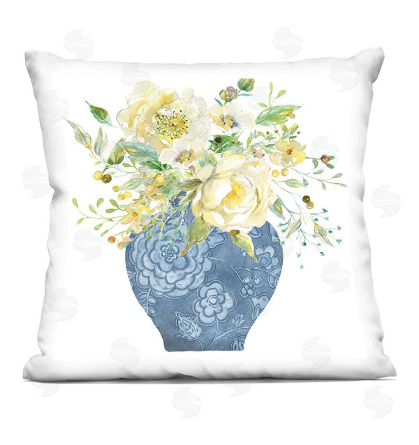 stupell industries Carol Robinson | Chinoiserie Vase Bouquet Printed Throw Pillow