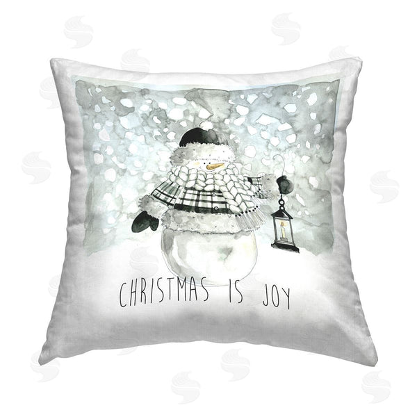 stupell industries Carol Robinson | Christmas is Joy Snowman Printed Throw Pillow