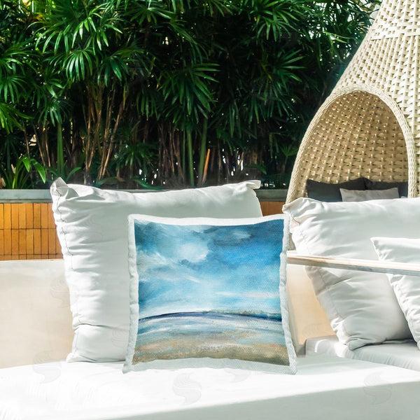Stupell Industries Carol Robinson | Clouds & Sunshine Beach Printed Throw Pillow