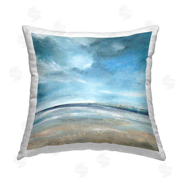 stupell industries Carol Robinson | Clouds & Sunshine Beach Printed Throw Pillow