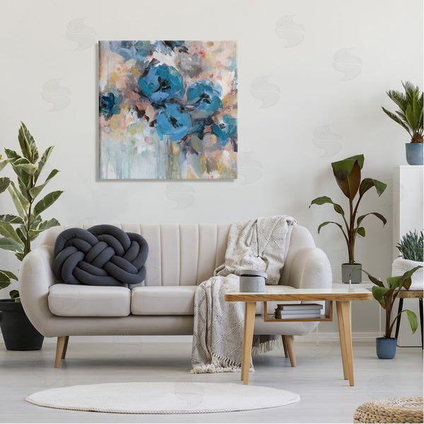 Stupell Industries Carol Robinson | Contemporary Blue Flowers Arrangement Impressionist Brushstrokes Wall Art