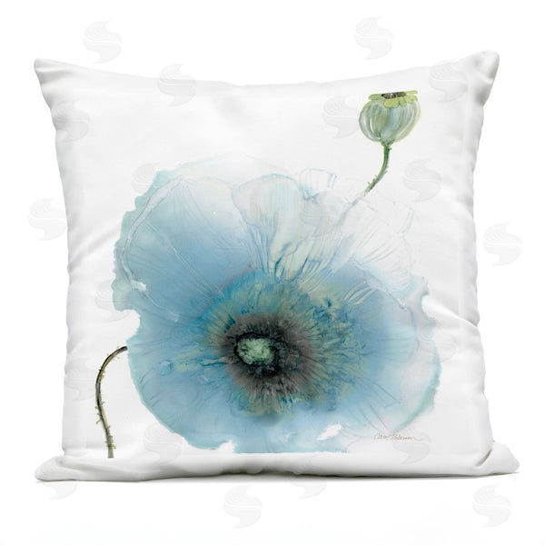 Stupell Industries Carol Robinson | Contemporary Blue Poppy Flower Printed Throw Pillow