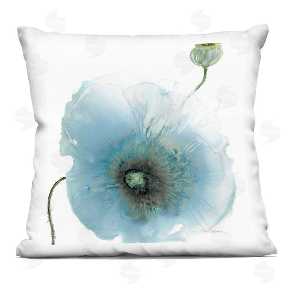 stupell industries Carol Robinson | Contemporary Blue Poppy Flower Printed Throw Pillow