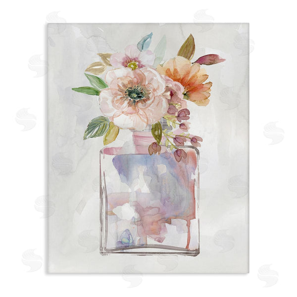 stupell industries Carol Robinson | Contemporary Floral Bouquet with Chic Fragrance Bottle Wall Art