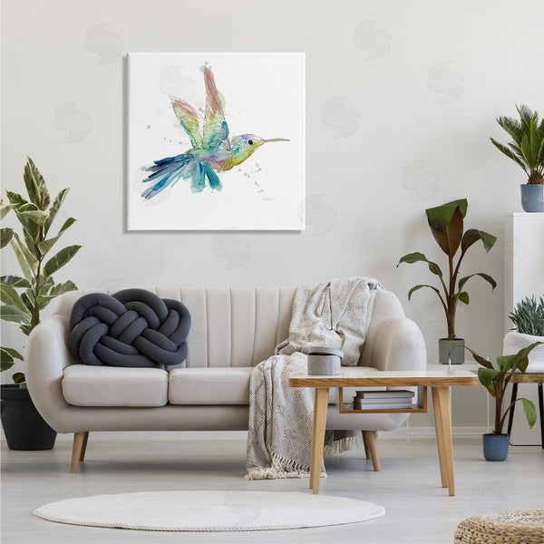 Stupell Industries Carol Robinson | Contemporary Hummingbird Animal Minimal Rainbow Watercolor Wall Art