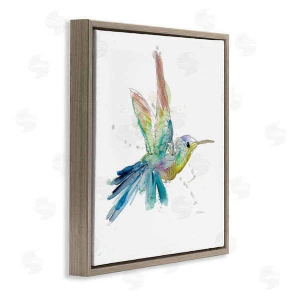 Stupell Industries Carol Robinson | Contemporary Hummingbird Animal Minimal Rainbow Watercolor Wall Art