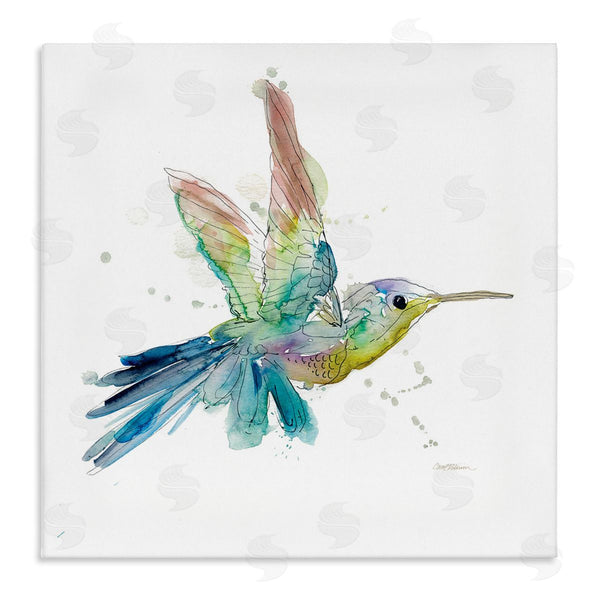 stupell industries Carol Robinson | Contemporary Hummingbird Animal Minimal Rainbow Watercolor Wall Art
