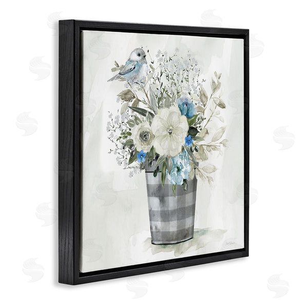 Stupell Industries Carol Robinson | Cottage Blooms Plaid Vase Wall Art