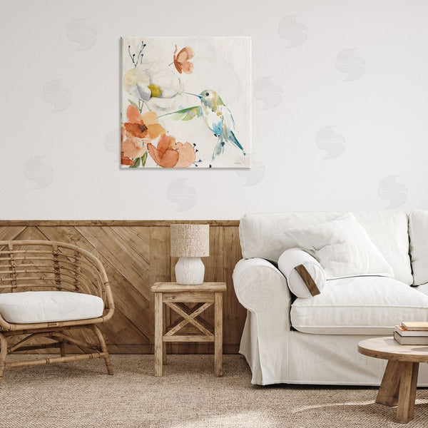Stupell Industries Carol Robinson | Cottage Flowers & Bird Wall Art
