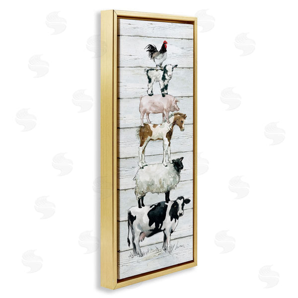 Stupell Industries Carol Robinson | Country Farm Animal Stack Wall Art