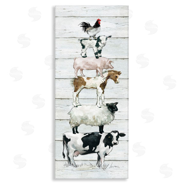 stupell industries Carol Robinson | Country Farm Animal Stack Wall Art