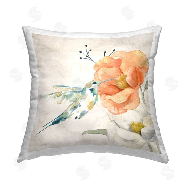 stupell industries Carol Robinson | Country Floral & Bird Printed Throw Pillow