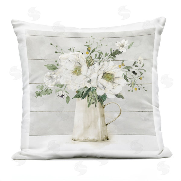 Stupell Industries Carol Robinson | Country Floral Milk Jug Printed Throw Pillow