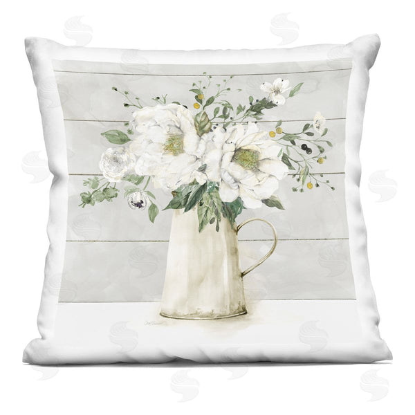 stupell industries Carol Robinson | Country Floral Milk Jug Printed Throw Pillow
