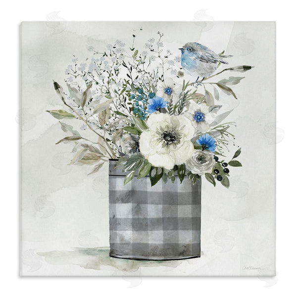stupell industries Carol Robinson | Country Plaid Flower Vase Wall Art