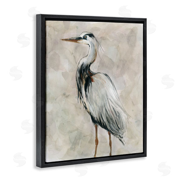 Stupell Industries Carol Robinson | Crane Bird Portrait Looking Left Neutral Watercolor Wall Art