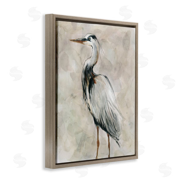 Stupell Industries Carol Robinson | Crane Bird Portrait Looking Left Neutral Watercolor Wall Art