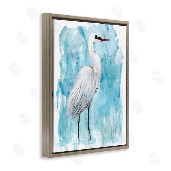 Stupell Industries Carol Robinson | Crane Bird Still Life Abstract Blue Water Marsh Wall Art