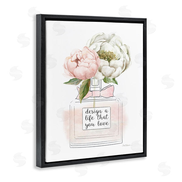 Stupell Industries Carol Robinson | Design Life You Love Sentiment Pink Floral Perfume Wall Art