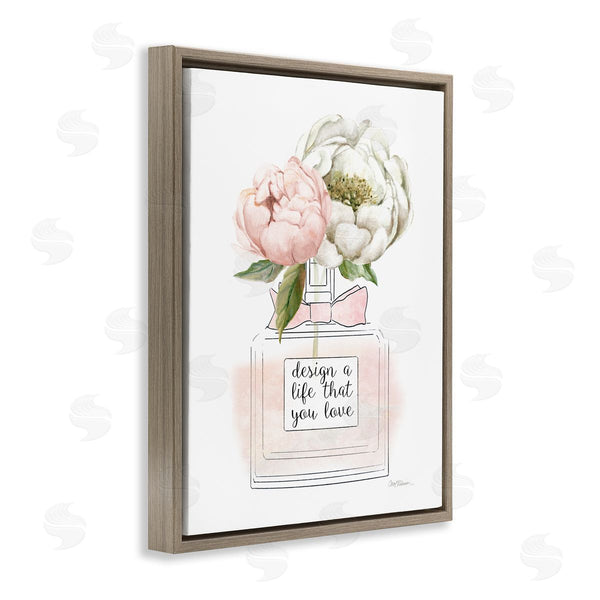 Stupell Industries Carol Robinson | Design Life You Love Sentiment Pink Floral Perfume Wall Art