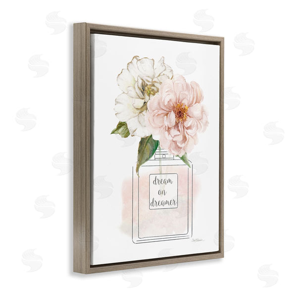 Stupell Industries Carol Robinson | Dream On Dreamer Phrase Pink Florals Perfume Bottle Wall Art