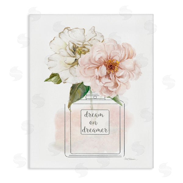 stupell industries Carol Robinson | Dream on Dreamer Phrase Pink Florals Perfume Bottle Wall Art