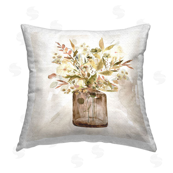 Stupell Industries Carol Robinson | Earth Tone Bouquet Printed Throw Pillow