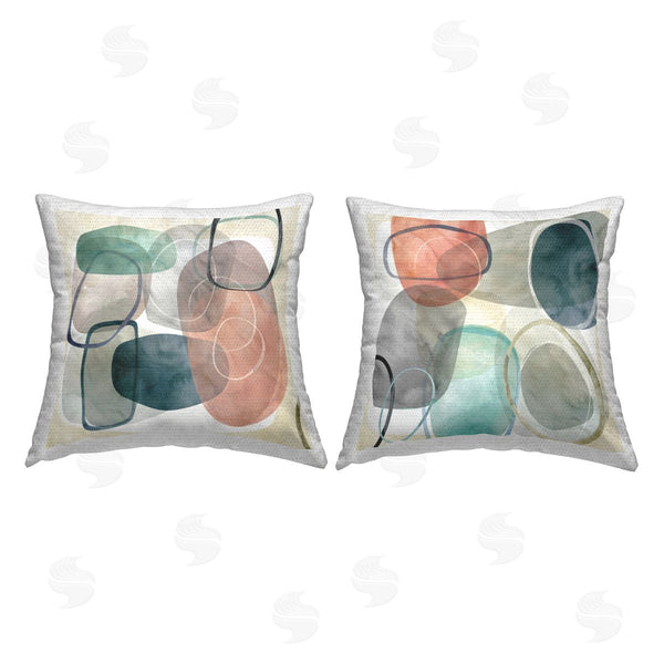 Stupell Industries Carol Robinson | Earth Tone Obliques Printed Throw Pillow Set