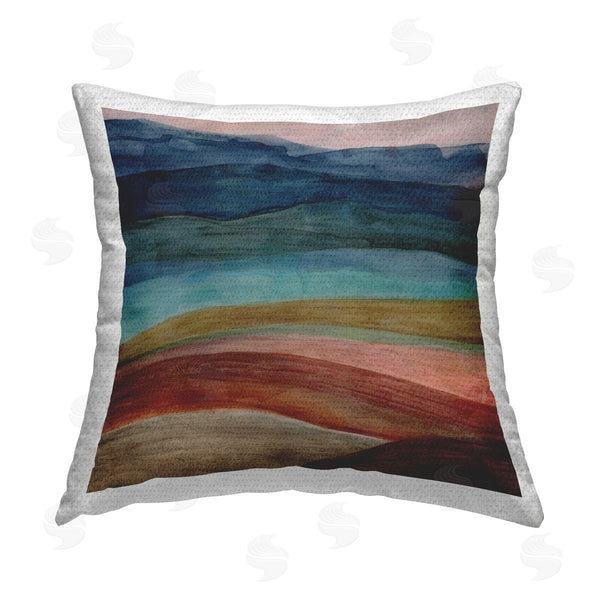 Stupell Industries Carol Robinson | Earthy Desert Layers Printed Throw Pillow