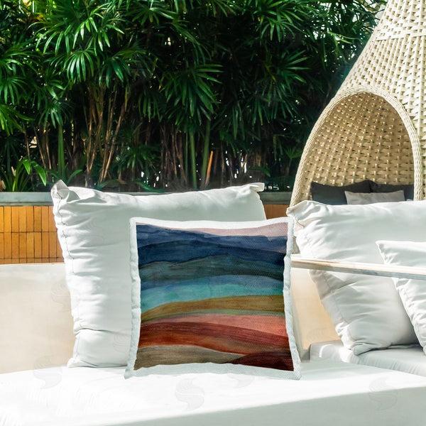 Stupell Industries Carol Robinson | Earthy Desert Layers Printed Throw Pillow