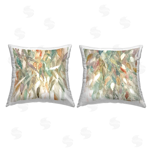 stupell industries Carol Robinson | Earthy Rain Cascade Printed Throw Pillow Set