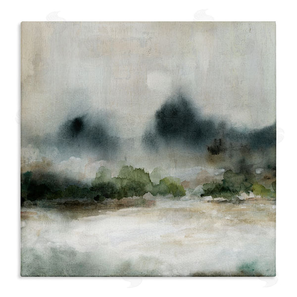 stupell industries Carol Robinson | Enigmatic Foggy Mountain Abstract Landscape Scene Wall Art
