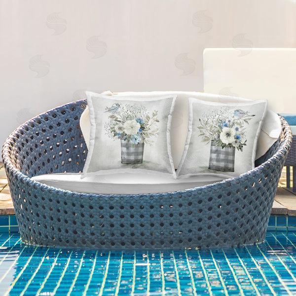 Stupell Industries Carol Robinson | Farmhouse Botanical Blues Printed Throw Pillow Set