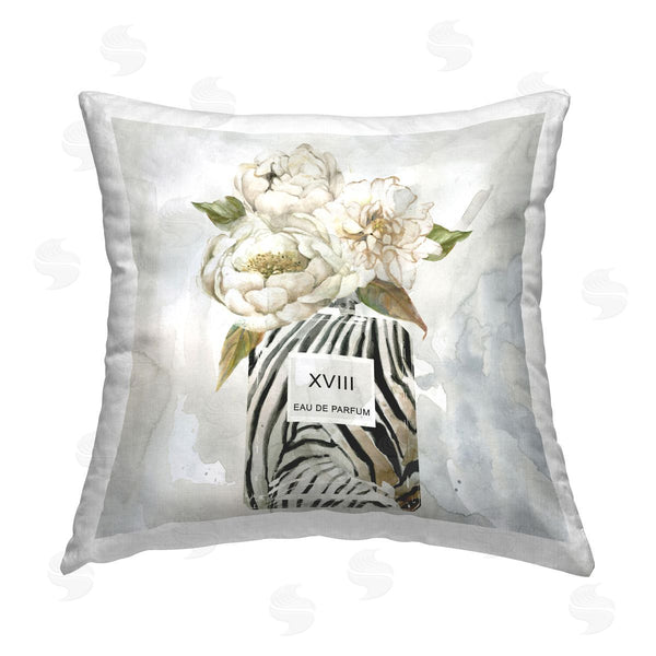 stupell industries Carol Robinson | Feminine Blossoms Perfume Printed Throw Pillow