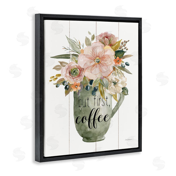 Stupell Industries Carol Robinson | First Coffee Floral Mug