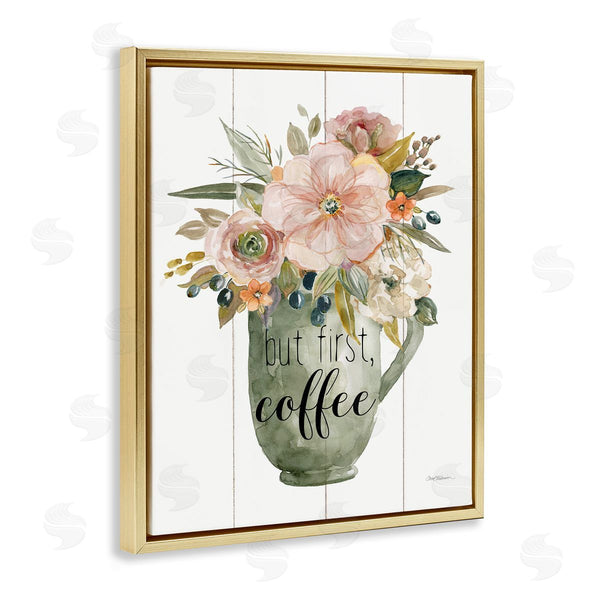 Stupell Industries Carol Robinson | First Coffee Floral Mug