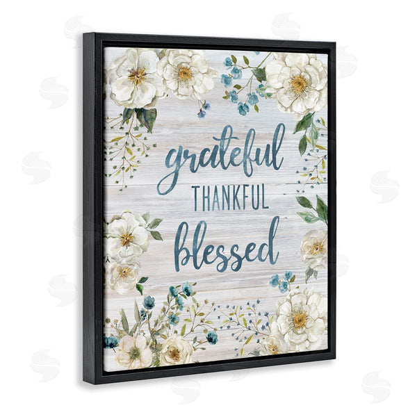 Stupell Industries Carol Robinson | Floral Gratitude Phrases Wall Art