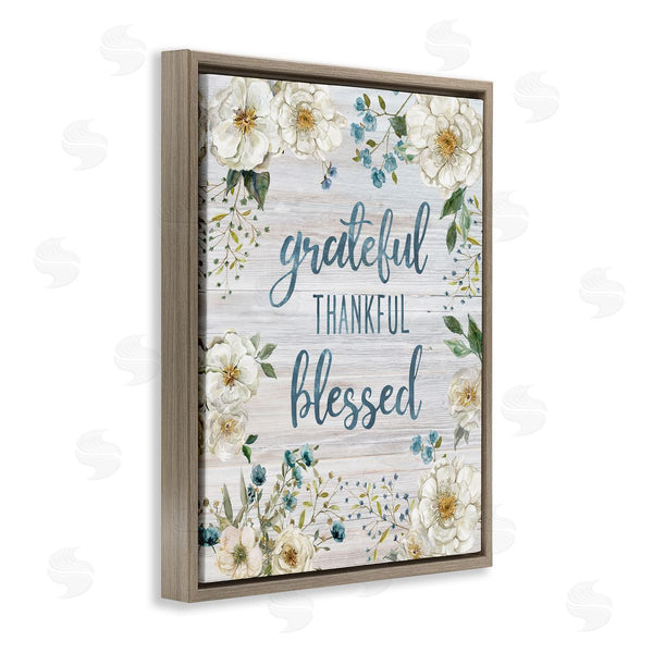 Stupell Industries Carol Robinson | Floral Gratitude Phrases Wall Art