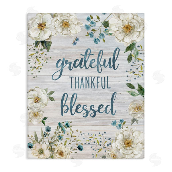 stupell industries Carol Robinson | Floral Gratitude Phrases Wall Art