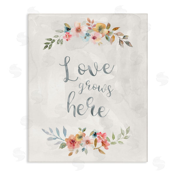 stupell industries Carol Robinson | Floral Love Grows Here Wall Art