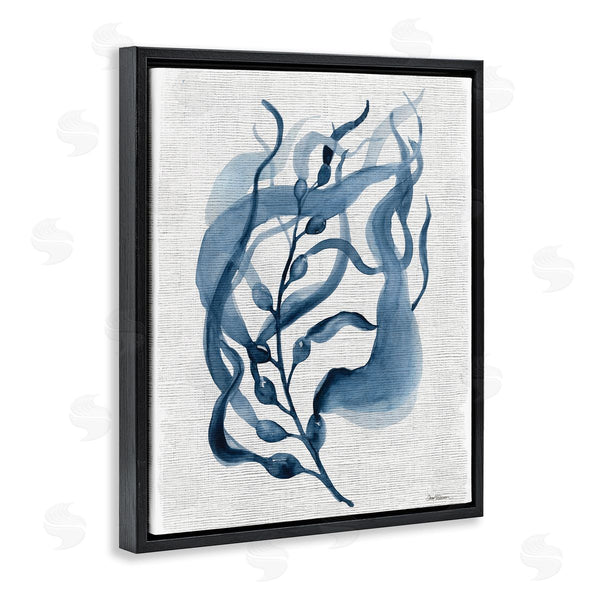 Stupell Industries Carol Robinson | Fluid Blue Herb Leaf