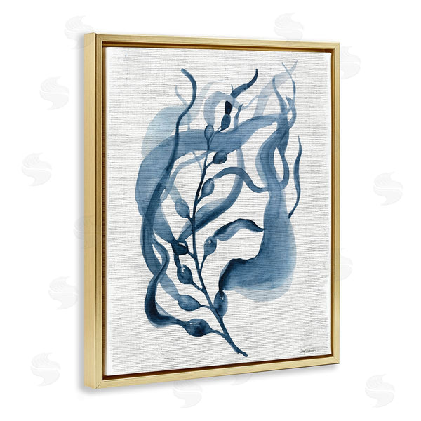 Stupell Industries Carol Robinson | Fluid Blue Herb Leaf
