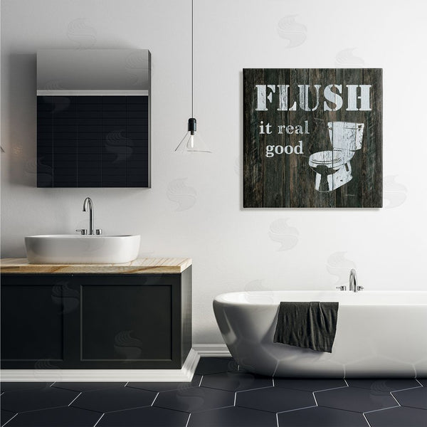 Stupell Industries Carol Robinson | Flush It Real Good Phrase Vintage Rustic Toilet Wall Art