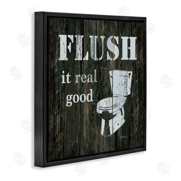 Stupell Industries Carol Robinson | Flush It Real Good Phrase Vintage Rustic Toilet Wall Art