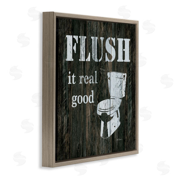 Stupell Industries Carol Robinson | Flush It Real Good Phrase Vintage Rustic Toilet Wall Art