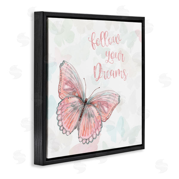 Stupell Industries Carol Robinson | Follow Your Dreams Pink Butterfly