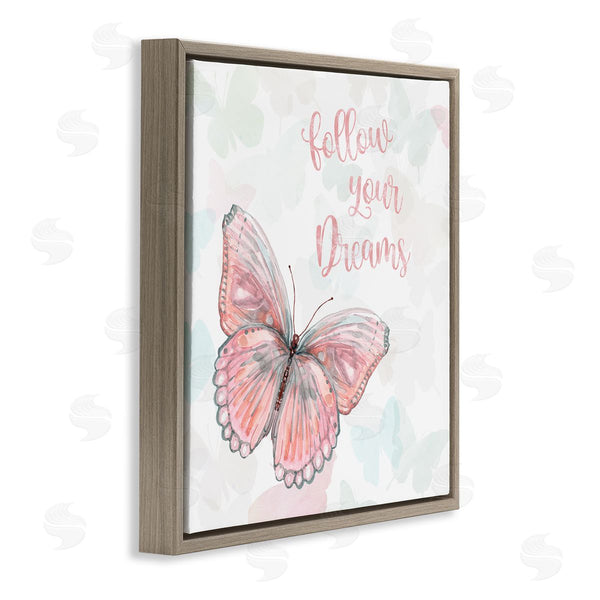 Stupell Industries Carol Robinson | Follow Your Dreams Pink Butterfly